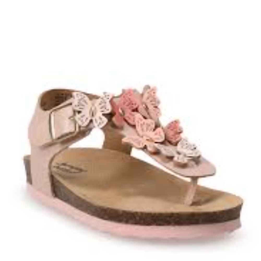 Makalu California Gold& Pink Toddler Butterfly Sandals Sz.6